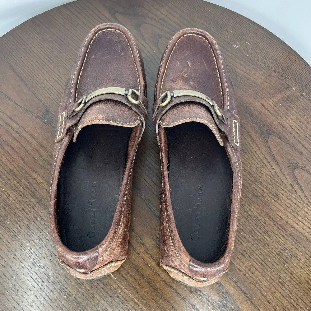 Cole Haan Somerset Shoes Men's 10M Brown Leather Horsebit Driving Loafers C11832